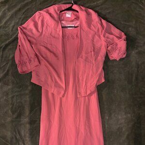 pink long dress with cover